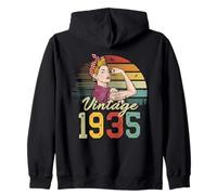 Unstoppable Strong Beautiful Vintage 90th Birthday Women Zip Hoodie
