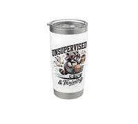 Unsupervised and Thriving Raccoon Coffee Chaos Stainless Steel Insulated Tumbler