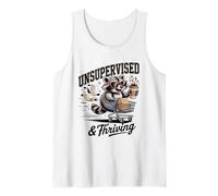 Unsupervised and Thriving Raccoon Coffee Chaos Tank Top
