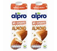 Unsweetened Almond Milk 1L x 2 Compatible with Alpro Long Life Plant Based Drink with Welari Thank You Card | (2 Pack)