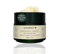 Untaintd Grass-Fed Tallow + Bakuchiol Face & Body Balm - Collagen Boosting Skincare, Organic Face Moisturiser & Body Moisturiser with Aloe Vera, Squalane Oil and Vanilla, Tallow Face Cream - 100ml