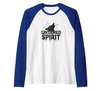 Untamed Spirit: Wild Wolf Howl for Free Souls Raglan Baseball Tee, Men, Royal Blue/White, XL