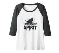 Untamed Spirit: Wild Wolf Howl for Free Souls Raglan Baseball Tee, Women, Dark Heather/White, XXL