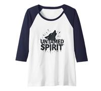 Untamed Spirit: Wild Wolf Howl for Free Souls Raglan Baseball Tee, Women, Navy/White, S