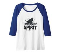 Untamed Spirit: Wild Wolf Howl for Free Souls Raglan Baseball Tee, Women, Royal Blue/White, L