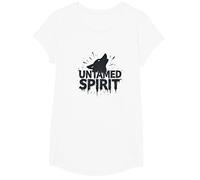 Untamed Spirit: Wild Wolf Howl for Free Souls T-Shirt, Girls, White, Medium