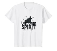 Untamed Spirit: Wild Wolf Howl for Free Souls T-Shirt, Kids, White, 10 Years