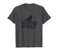 Untamed Spirit: Wild Wolf Howl for Free Souls T-Shirt, Men, Dark Heather Grey, XXL