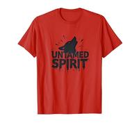 Untamed Spirit: Wild Wolf Howl for Free Souls T-Shirt, Men, Red, 3XL