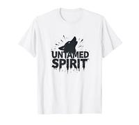 Untamed Spirit: Wild Wolf Howl for Free Souls T-Shirt, Men, White, S