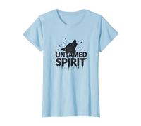 Untamed Spirit: Wild Wolf Howl for Free Souls T-Shirt, Women, Baby Blue, XXL