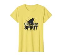 Untamed Spirit: Wild Wolf Howl for Free Souls T-Shirt, Women, Lemon, XXL
