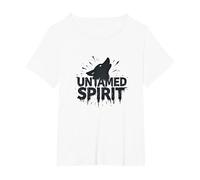 Untamed Spirit: Wild Wolf Howl for Free Souls T-Shirt, Women's Plus, White, 6X