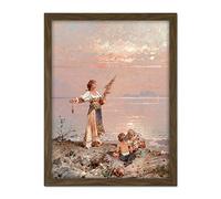 Unterberger In The Bay Of Naples Painting Artwork Framed Wall Art Print 18X24 Inch