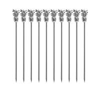 UNTERING 10 PCS Cocktail Picks Stainless Steel Cocktail Toothpicks Reusable Skewers Metal Pick For Fruit Fruit Sticks For Cocktails