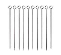UNTERING 10 PCS Cocktail Picks Stainless Steel Cocktail Toothpicks Reusable Skewers Metal Pick For Fruit Fruit Sticks For Cocktails