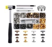 UNTERING 100/120Pcs 12.5mm Metal Grommets Kits 4 Colors Eyelet Set Metal Eyelets And Grommet Sets For Leathers/Fabric/Belt And With Washers Tool And For Fabric