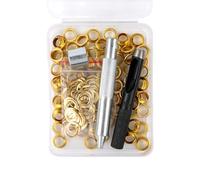 UNTERING 100Pcs 6mm/8mm/10mm Metal Grommets Kits Eyelet Set Metal Eyelets And Grommet Sets For Leathers/Fabric/Belt/Shoes Foam Board