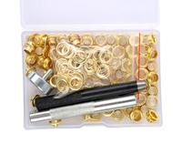 UNTERING 100Pcs 6mm/8mm/10mm Metal Grommets Kits Eyelet Set Metal Eyelets And Grommet Sets For Leathers/Fabric/Belt/Shoes Foam Board