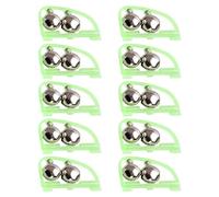 UNTERING 10pcs Arched Fishing Bells Rod Alarm Bites Baits Glow Night Indicators Double Bells Alarm Gear Nighttimes Angling Gear