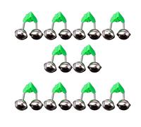 UNTERING 10Pcs Double Bells Bites Mark Indicators Fishing Rod Alarm Clip Bites For Night Fishing Rod Clip