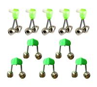 UNTERING 10Pcs Fishing Rod Bells Rings Double Alarm Rod Bites For Night Fishing Bites Alarm