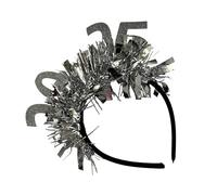 UNTERING 2025 New Year Headband Happy New Year Props Headwear Christmas Party Hairhoop Festival Celebration Sequined Headpiece Festival Headpiece