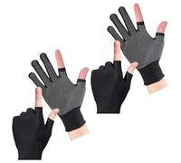 UNTERING 2Pair Breathable Nonslip Fishing Gloves Thin Sunscreen Gloves Outdoor Sports Exercise Half Finger Glove For Cycling And Outdoor Sports