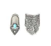 UNTERING 2Pcs Retro Metal Thimble Finger Tip Protector Ergonomic Finger Guards For Adult Beginner Hand Sewing Quilting Embroidery Vintage Sewing Thimble