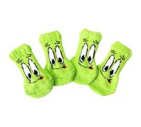 UNTERING 4lots Lovely Green Eyes Pattern Socks Fashion Cold Weather For Protecting Paws In Cold Weather Dog Socks For Small Breeds