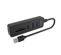 UNTERING 5 Port USB Adapter Combining USB3.0 USB2.0 Port Type C Connector And Double Card Slots For Digital Devices Fast Speed Data Transfer USB Adapter
