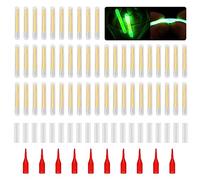 UNTERING 50Pcs Night Fishing Glows Stick Green Fluorescent Light Rod High Brightness Fishing Lightsticks Fit Most Float Types Glow Stick Accessory Light