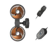 UNTERING Adjustable Head Vehicle Fan With Suction Cup Mount 12V/24V Low-Noise Cooling For Road Trips Outdoor Camping Suction Cup Car Fan