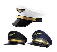 UNTERING Aviation Captain Hat Adjustable Octagonal Hat With Badge All-match For Birthday Gatherings Aviation