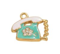 UNTERING Colorful Ice Cream/Cup/Phone Drop Oil Crafted Pendant Charm For Keychain Stainless Steel Handmade Jewelry Component Keychain Ice Cream Charm