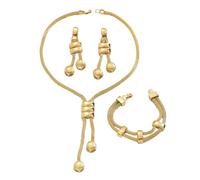 UNTERING Contemporary Geometric Tassels Jewelry Trio Long Necklace Earrings Adornment Set For Women Gift Minimalist Geometric Pendant Jewelry