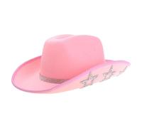 UNTERING Curved Brim Cowboy Hat With Rhinestone Star Pattern For Christmas Banquet Party Cowgirls Hat For Adult Taking Photo Hats Men Hats Women