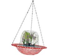 UNTERING Decorative Dish Flower Bird Bath Feeder For Garden Patio Balcony Hanging Birdbath Water Circulating Garden Bird Feeders