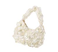 UNTERING Elegant Women's Evening Bag 3D Rose Floral Sequined Satins Clutches Handbag Purse for Wedding Prom Parties and Banquets Women Handbag