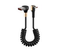 UNTERING Fast Power Cable USB To Type C Spring Reinforced Body Anti Break Design Angled Connectors Suitable For Mobile Devices Spring Protections Data Line