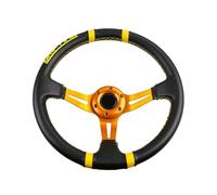 UNTERING Global Car Steering 350mm Profound Dish Structure With Embroidery Stripings Strengthened Control For Hurrying Enthusiasts Multiple Scenario Steering Plan