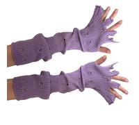 UNTERING Gothic Distressed Gloves For Female Y2K Hollowout Casual Decorative Cool Girls Y2K Arm Sleeves Accessories Knitted Gloves For Women Girls