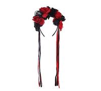 UNTERING Halloween Flower Headband Ribbon Headbands LolitaStyle Costume Headwear Party Props Goths Hair Decorations Women Garland Gothics Hair Accessory