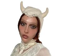 UNTERING Hat Halloween Hat Skull Cap Headgear For Outdoors Horn Long Ears Multicolored Large Horn Ears Halloween Funny
