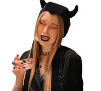 UNTERING Hat Halloween Hat Skull Cap Headgear For Outdoors Horn Long Ears Multicolored Large Horn Ears Halloween Funny