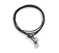 UNTERING Heart Shaped Chain Ankle Boehmia Black Leather Wax Line For Girls Black Wax Line Alloy Jewelry Accessories Love Heart Chain