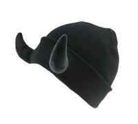 UNTERING Novelty Knitted Cap For Women Men Adult Beanies Hat Pullover Evil Horns Hat Unisex Halloween Party Props Devil Horn Winter