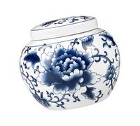 UNTERING Premium Ceramic Reminder Jar Highlighting Peaceful Blossomy Designs Double Function As Decorative Cenotaph Piece Permanent Earthenware Debris Conservation Box