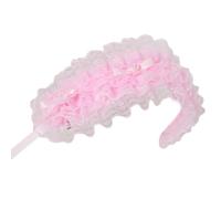UNTERING Ruffled Lace Trim Headbands Cosplay Tulle French Headwear Headwrap Maid Headwear Photography Bows Hair Accessory