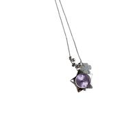 UNTERING Stainless Steel Four Leaf Symbol Necklace Representing Hope Faith Love Luck Elegant Pendant Neckchain Jewelry Gift Grass Necklace Stainless Steel